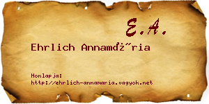 Ehrlich Annamária névjegykártya